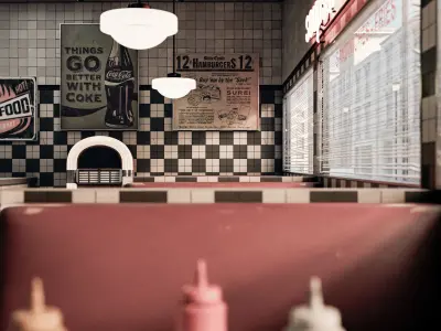 80s Coffee Scene 3D model