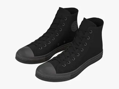 Chuck Taylor All Star Classic High Top Mono Black 3D model