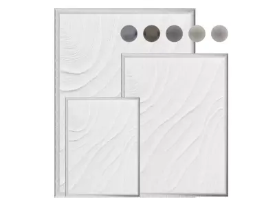 ABAV371 3D White Abstract Painting 3D model