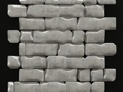 Wall brick splinter clay decor n1 3D model