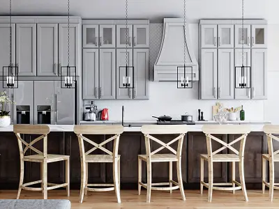 neoclassic kitchen 3D model