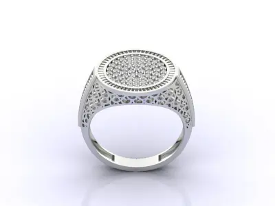 Print Ready STL 3DM  Gents Rings Diamond Men Ring  3D print model 152