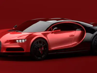 Bugatti Chiron Sport 2021 Red 3D model