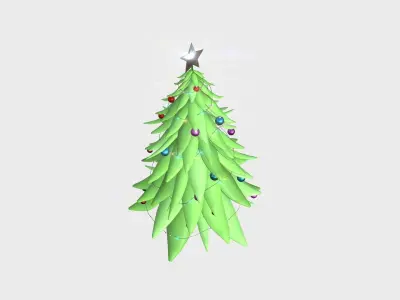 Christmas Tree 06 Light Green - Cartoon Interior Decoration Low-poly 3D model