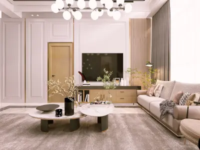 living room hall 3D model