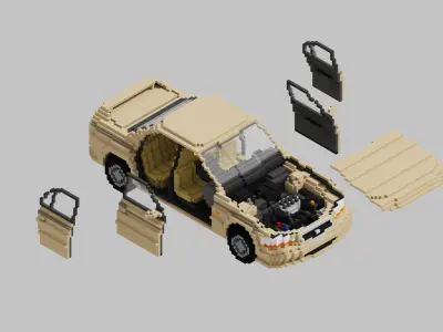 Car Honda Accord 1999 Voxel 3D model