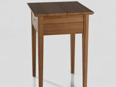Elegant Shaker End Table Low-poly 3D model