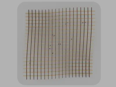 Waffle double Waves Structure 3D model