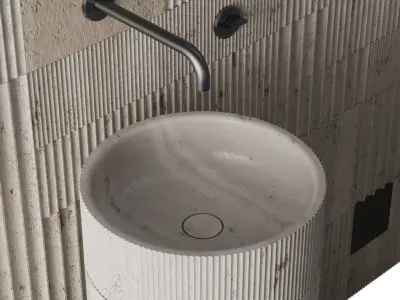 ERCOLE modular system and washbasin with VALVOLA mixer 3D model