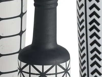 Pier 1 Set of 3 Vases 3D model