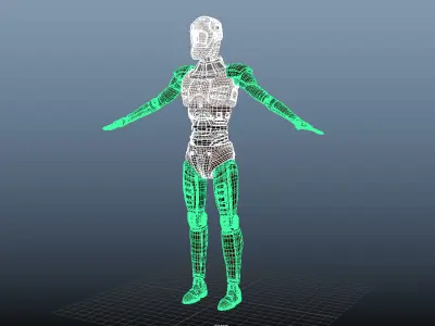 Scifi Robot Concept with Realistic Texture Low-poly 3D model