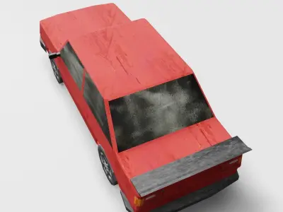 Old car  Low-poly 3D model