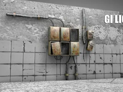 Old Electrical Panel Low-poly 3D model
