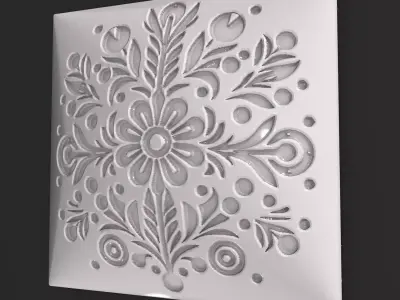 Square Floral 3D Wall Panel NIM 21 3D print model