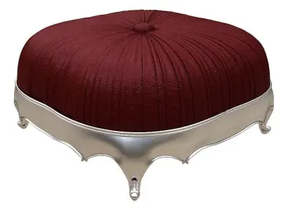 Classical Footstool Low-poly 3D model