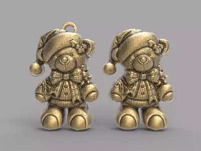 christmas tree teddy decor  3D print model