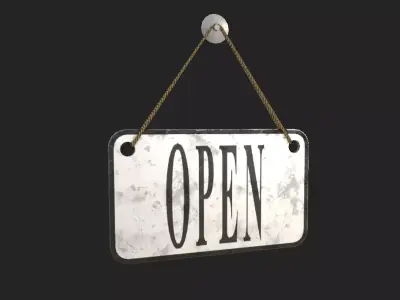Open Closed Sign Free low-poly 3D model