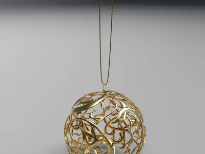 Christmas golden ball 3D model