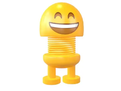 Car Spring Expression Decoration Toys Grinning Face v1 001 Low-poly 3D model