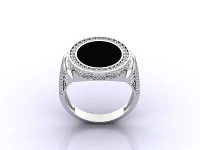 Print Ready STL 3DM  Gents Rings Diamond Men Ring  3D print model 86