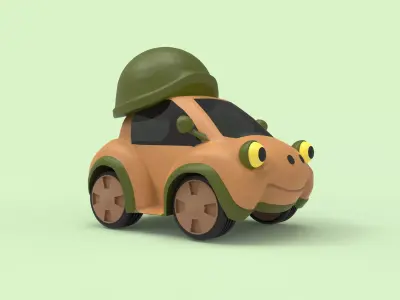 Cartoon Car Turtle-Shaped 3D model