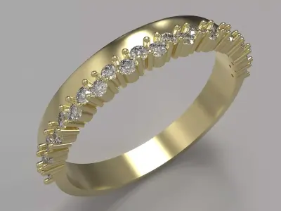 engagement gold ring 3dmodel 3D print model