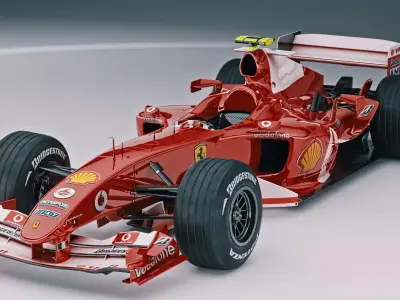 ferrari f2004 Low-poly 3D model