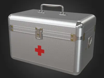 First Aid Kit Metal Box Low-poly 3D model