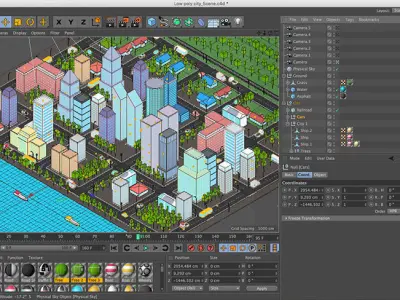 Low Poly City Pack Low-poly 3D model