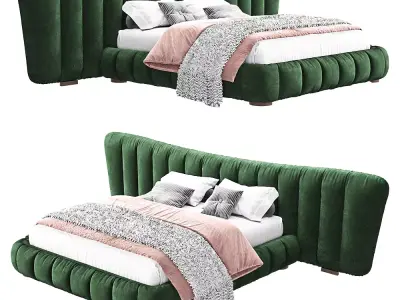 Emerald Wraparound Upholstered Bed 3D model