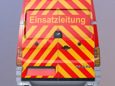 Feuerwehr - Einsatzleitung MAN TGE Bus Low Poly Low-poly 3D model