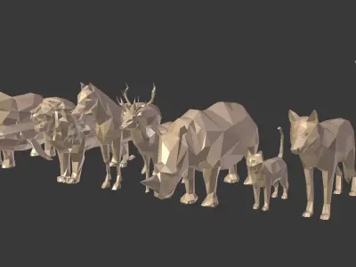 Low Poly Animals Collection Low-poly 3D model