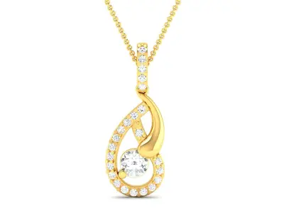 Solitaire Women Pendant 3DM STL OBJ FBX Render Details 3D print model get