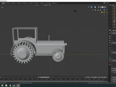 Traktor tractor Low-poly 3D model