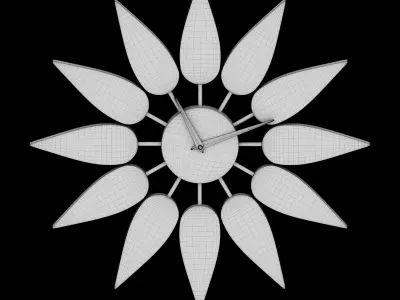 Floral wall clock 3D model