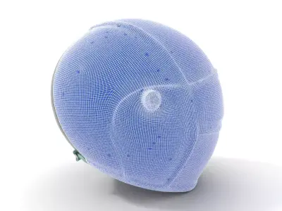 Green Textured Helmet model pack Low-poly 3D model