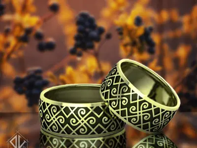 Patterned ring 3D print model