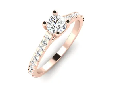 Solitaire ring model 3D print model 3