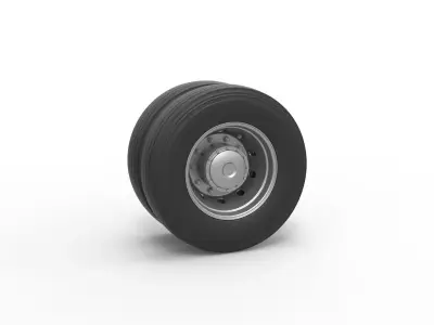 Rear wheel of racing semi truck Version 1 Scale 1 to 25 3D print model