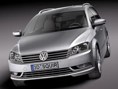 Volkswagen Passat 2011 Estate Wagon 3D Model 3D model