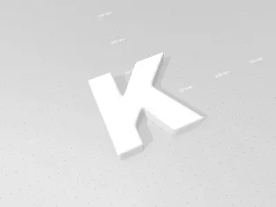Vase K - Alphabet Vases Collection Letters - STL Printable 3D print model