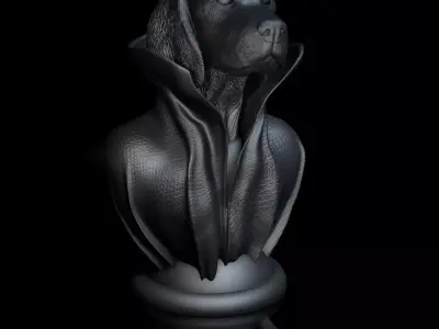 Beagle with Collar Cape on Pedestal 3D print model