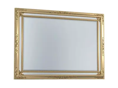 Beveled mirror in classic frame 3D model