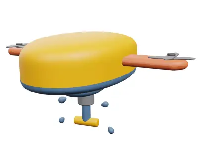 Agricultural Drone Low-poly 3D model