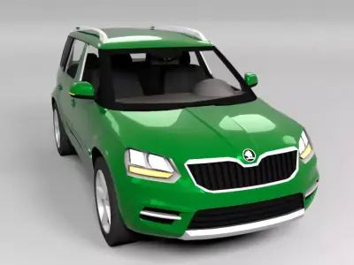 SKODA YETI 2015 LOWPOLY Low-poly 3D model