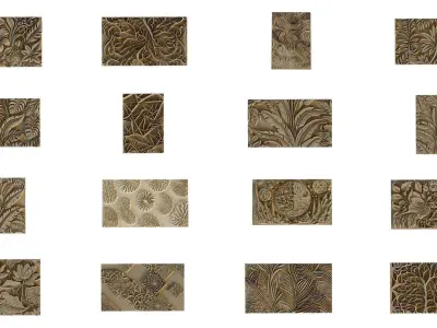 41 Ornamental murals decor set Pack 02 3D Model 3D Model Collection