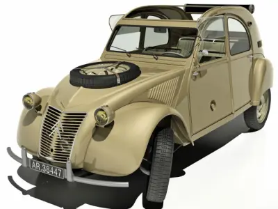 1958 Citroen 2CV Sahara 4x4 3D model