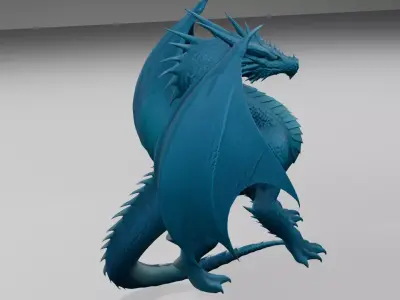 Blue Dragon Fantasy and Mythical Power and Legendary Elegance Free 3D model