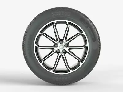 Asymmetrical Tire With Alloy Rim 3D model