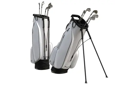 Golf Bag Vessel Player IV Pro White Low-poly 3D model